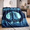 1pc Adventure Space Lightweight Flannel Blanket, Comfortable and Warm Blanket, for Office and Camping Sofa Bed, Livingroom026