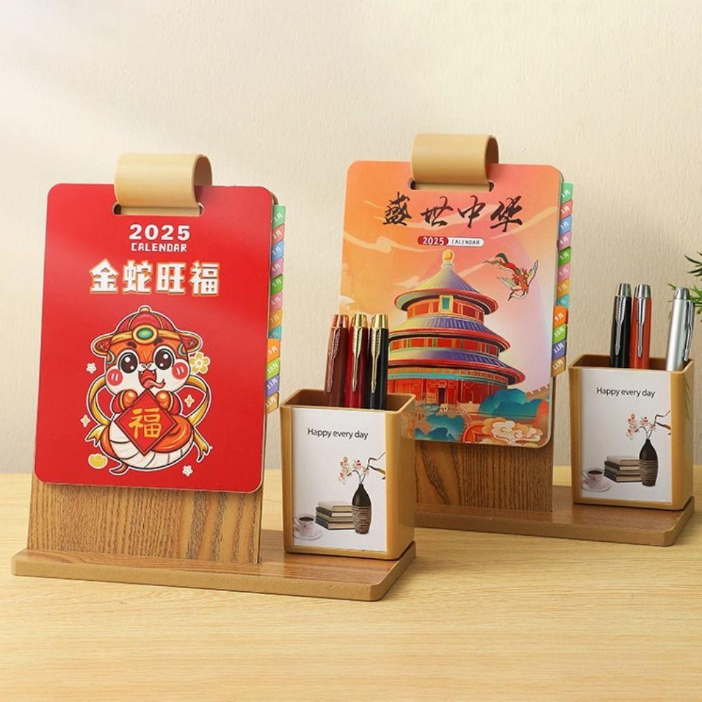 

DIY Calendar 2025 Wooden Calendar High Value Desktop Calendar Ornament Office Style 2