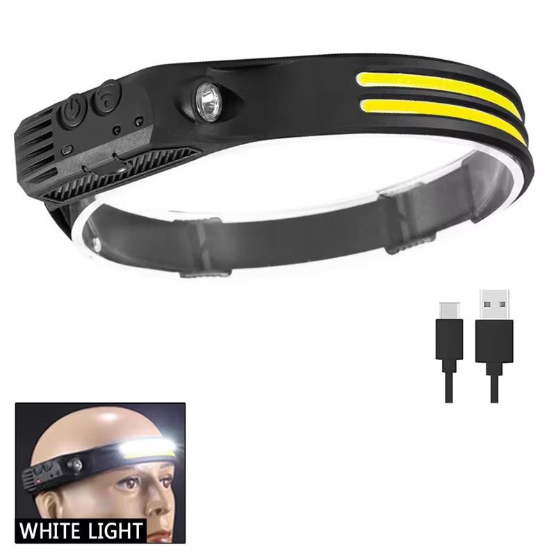 350Lumen Multimode LED COB Sensor Headlight USB Rechargeable Waterproof Headlamp Outdoor Camping Fishing Head Torch