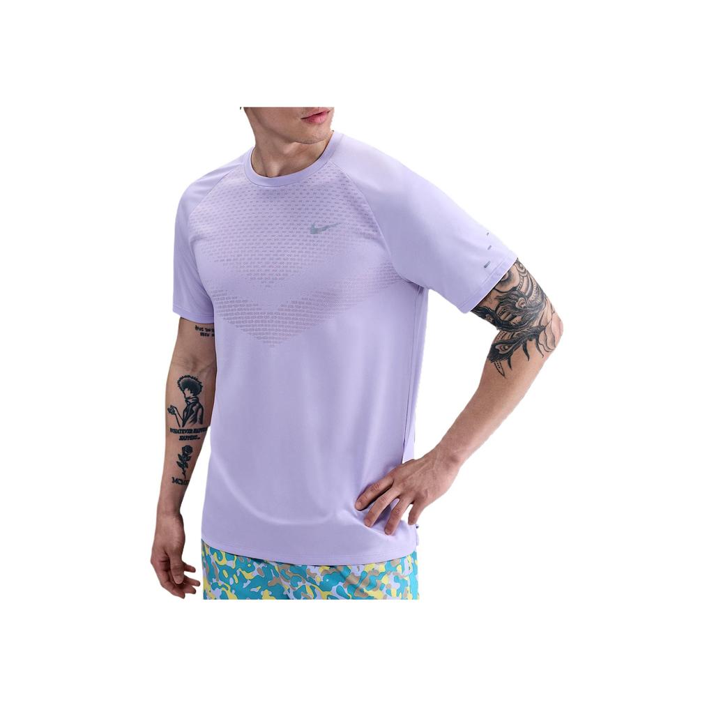 Nike SS25 Dry Fit ADV Comfortable Soft Casual Versatile Solid Color Brand Logo Raglan Sleeve Short Sleeve T-Shirt Men T-Shirt Purple HV5204-515