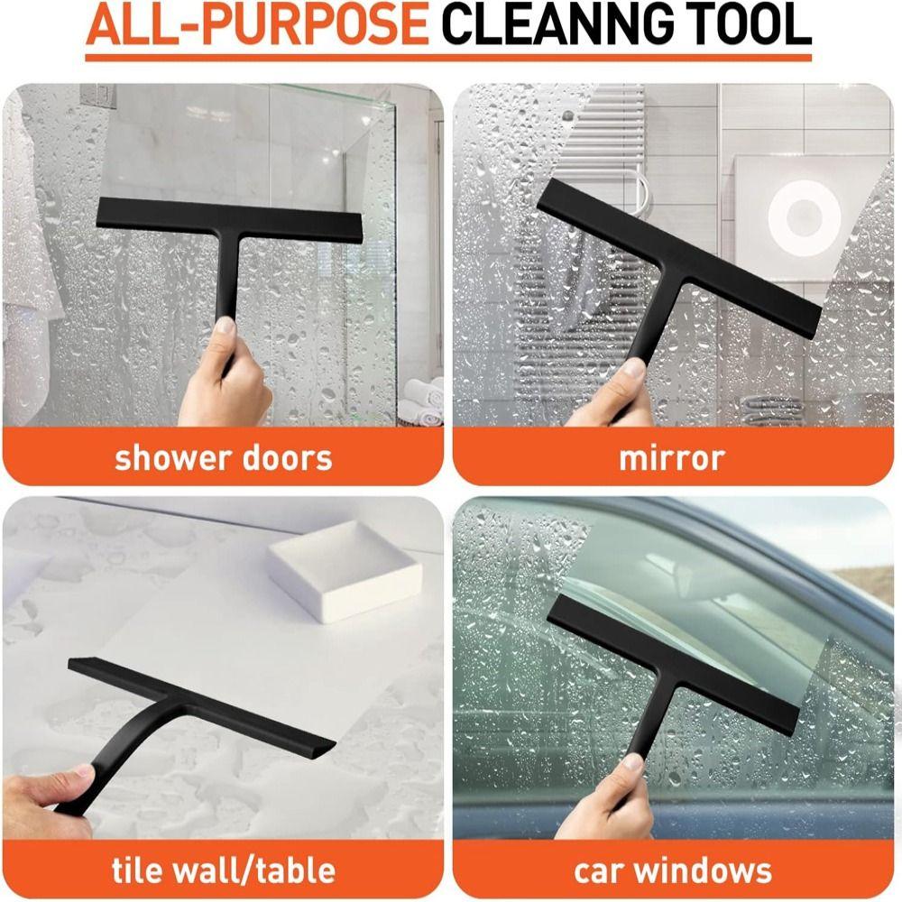 Matte Black Glass Wiper Streak Free Window Scraper Water Scraper Cleaning Tool  Bathroom Cleaning