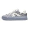 Anta Life Series Simple Comfortable Slip Resistant Durable Low Top Skate Shoes Women Sneakers Silver White Gray 922448003-3