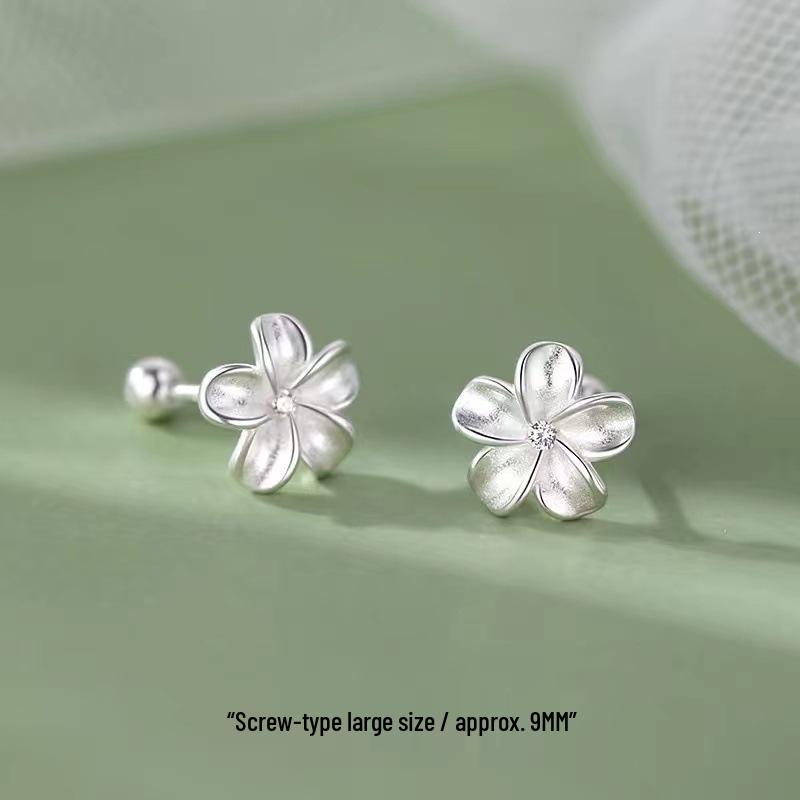 Boucles d'oreilles Gardenia Luxe Léger 2024: Boucles d'oreilles Clous Haut de Gamme pour Femme en Argent Sterling 925