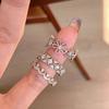 Wind Niche Design Small Fresh Lace Hollow Five-petal Flower Ring Women's Simple Sweet Index Finger Ring