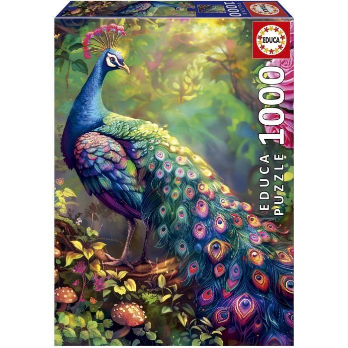 Puzzle - EDUCA - Jardin de Paons - 1000 pieces - 68x48 cm - Pour adultes a partir de 12 ans