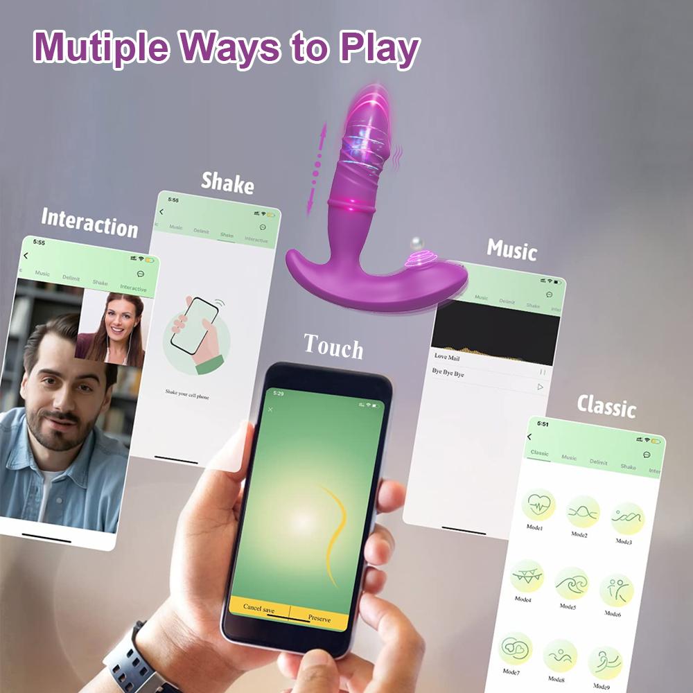 Thrusting App Vibrator For Women G-spot Vibrator Patting Clitoris Stimulator Telescopic Female Masturbation Sex Toy For Women