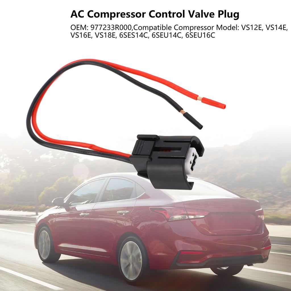 AC Compressor Control Valve Plug 977233R000 AC Compressor Control Valve Wiring Harness for Accent 2018‑2022