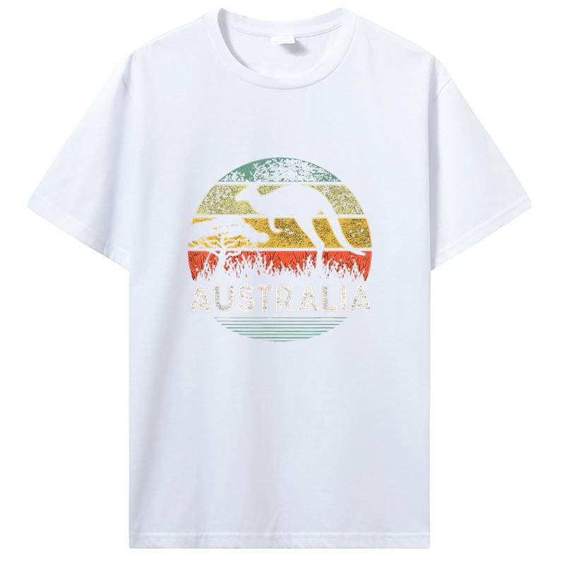 Den Austrálie Vtipné Australské Klokan Vintage Trička Bavlna Streetwear Krátký Rukáv Narozeninové Dárky Tričko Pánské Oblečení