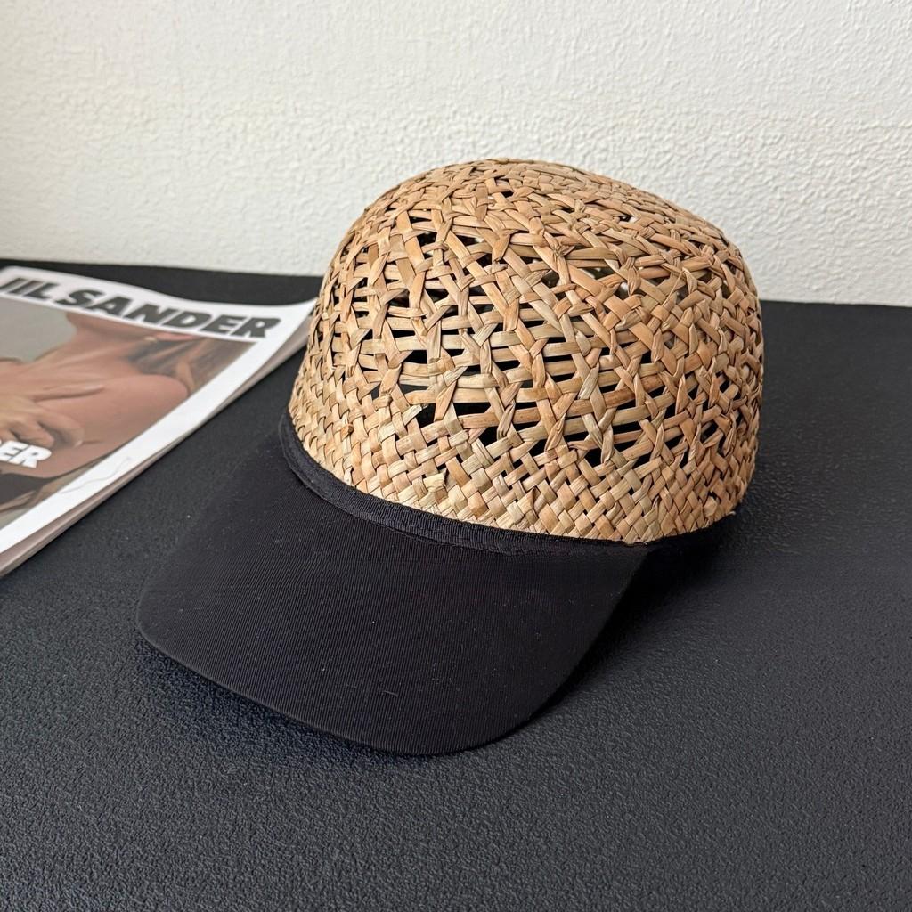 Natural Grass Baseball Cap With Breathable Mesh Sun Protection For Men And Women