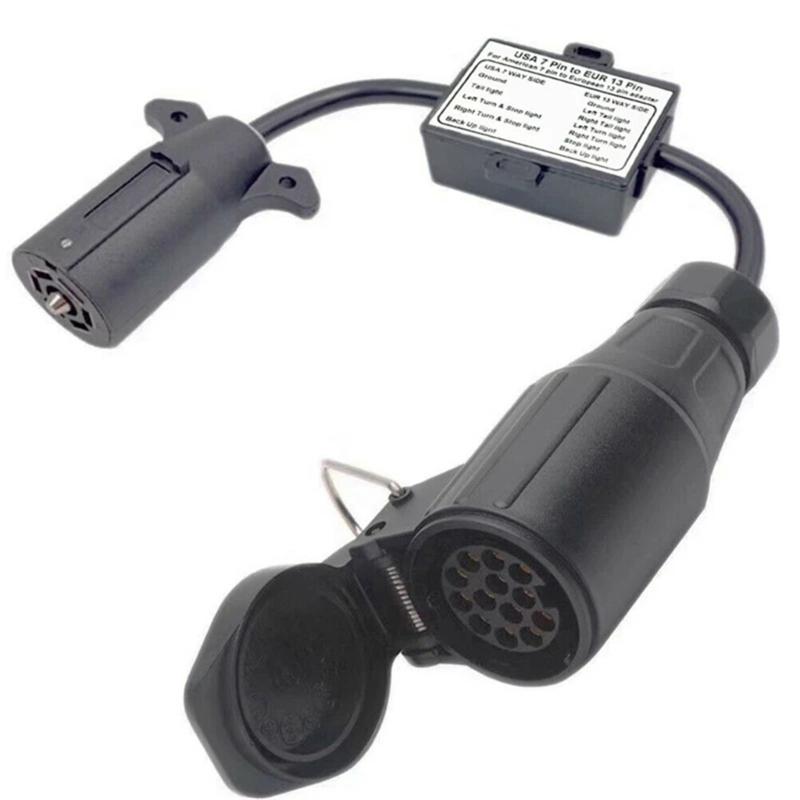 Multifunctional 7 Pin To 13 Pin Trailer Connector Converter for Enhanced Driving Safety Brake And Tail Light Connection