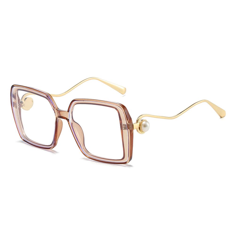 Fashion Oversized Sunglasses Women Sun Glasses Metal Female Vintage Square Eyewear Metal Black Ladies Brand Designer