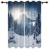 Borovicový les Sněhové vločky Okna Závěsy Obývací pokoj Luxusní dekorace Vánoční závěsy Ložnice Závěsy do kuchyně