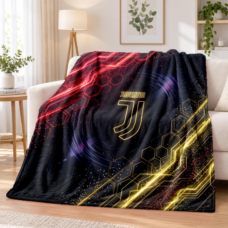 Juventus FC Printed Flannel Blanket Warm Comfort Bed Throw For Indoor Home Decoration