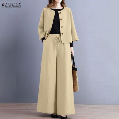 Women Long Sleeve Blouse and Pants Casual Two Piece Suit Sets