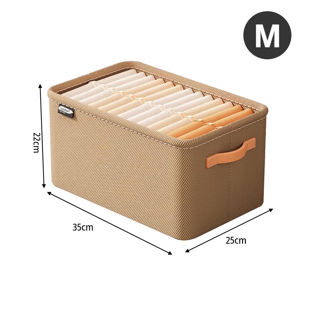 Wardrobe Organizer Box Foldable Storage Box Versatile Thickened Pants Sweater Storage Basket with Handle&Steel Frame Household