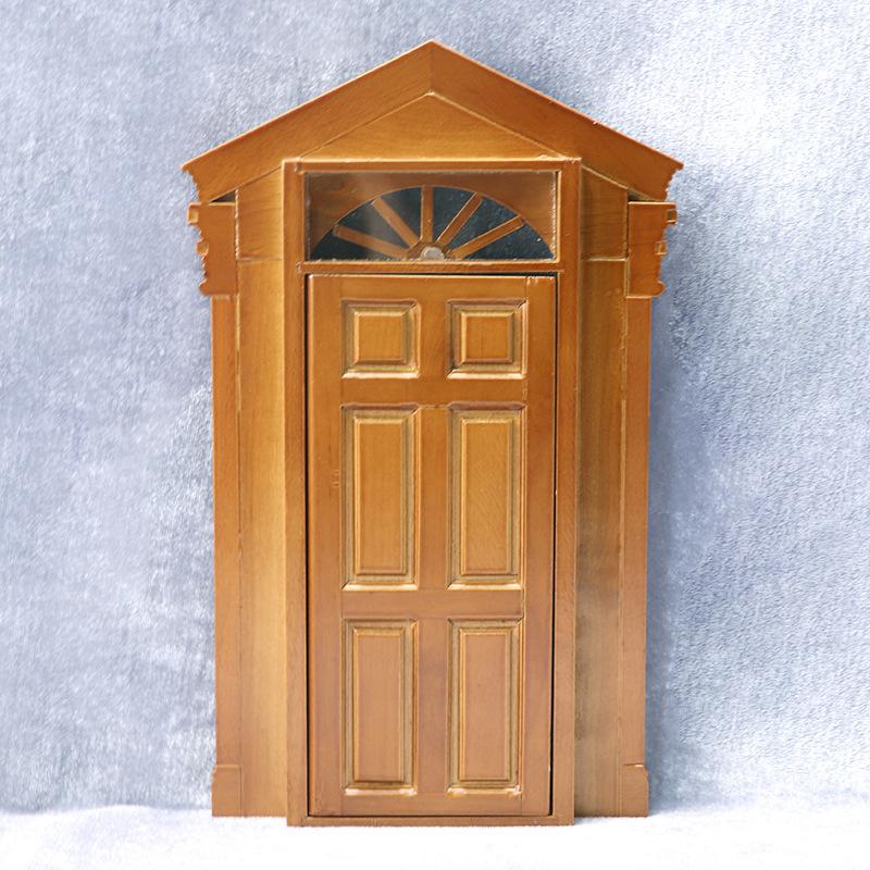 1:12 Dollhouse Miniature European Retro Villa Door Simulation Door Furniture Model Decor Toy Doll House Accessories
