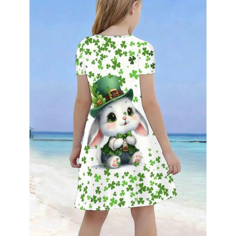 

Cute Unicorn Short Sleeve Dress for Girls | New 3D Digital Print Casual Comfortable Tunic for Spring Summer 110