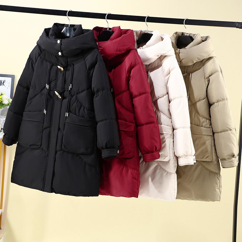 Cotton Clothes Women's 2025 New Winter Korean Loose Mid-length Buckle Padded Jacket Fashionable Casual Down Padded Jacket