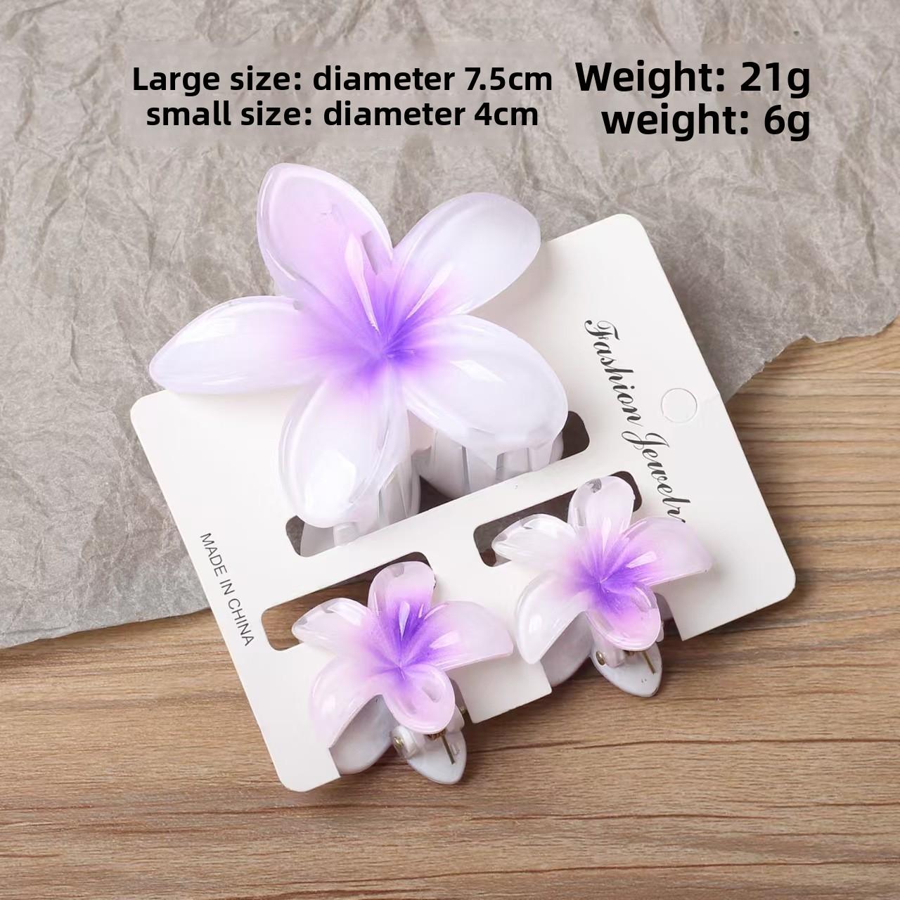 

Заколка-краб для волос Плюмерия для женщин Ретро Цветок Зажим для волос для причесок Полусобранные, набок или сзади 1pcs фиолетовый