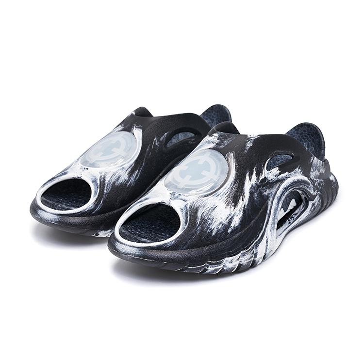 Rigoror Shark Dark Current Vattentäta Halkfria Mjuka Elastiska Tysta Slitstarka Tofflor Unisex Sandaler Midnattsvart Rigoror-vit Z123260506-8