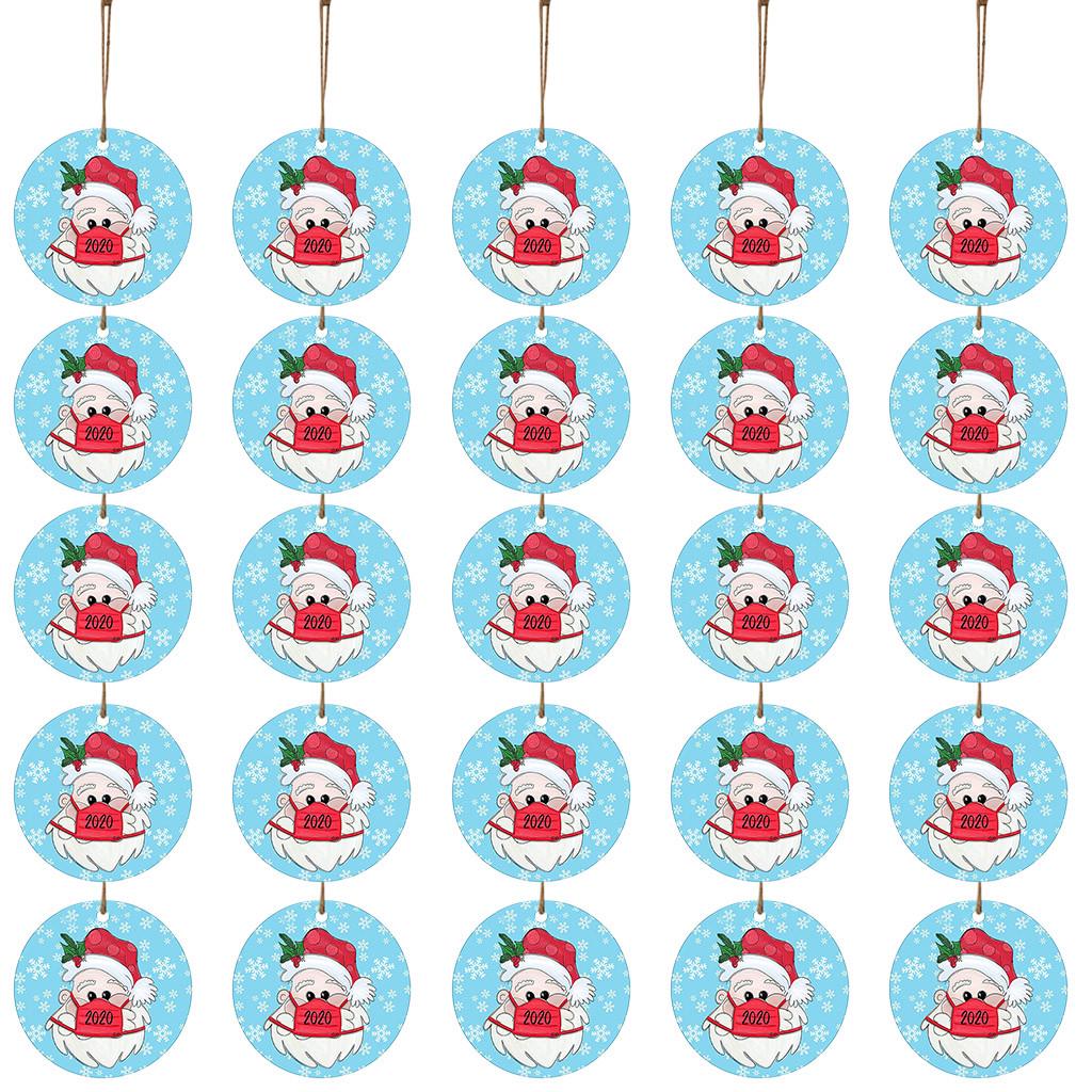 30PC 2020 Christmas Ornament Santa Wearing A Face Mask Decorate Christmas Tree