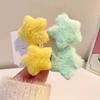 Plush Star Hairpin Sweet Fluffy Solid Color Pentagram Hair Clip Bobby Pin Women Girl HairGrip Barrettes Headwear Hair Accessorie
