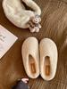 Giant Soft Waxy!! Baotou with One Foot On Thermal Cotton Shoes with Plush and Fluffy Half Slippers Women's Wear 2025 Autumn and Winter Models
