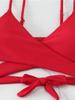 Red Push-Up Lace-Up Sexy Swimsuit for Women - Breathable Quick-Dry Bikini