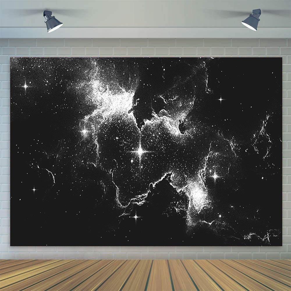 Deep Space Universe Starry Sky Night Galaxy Backdrop Newborn Kids Boy 1st Birthday Party Decor Banner Photography Background