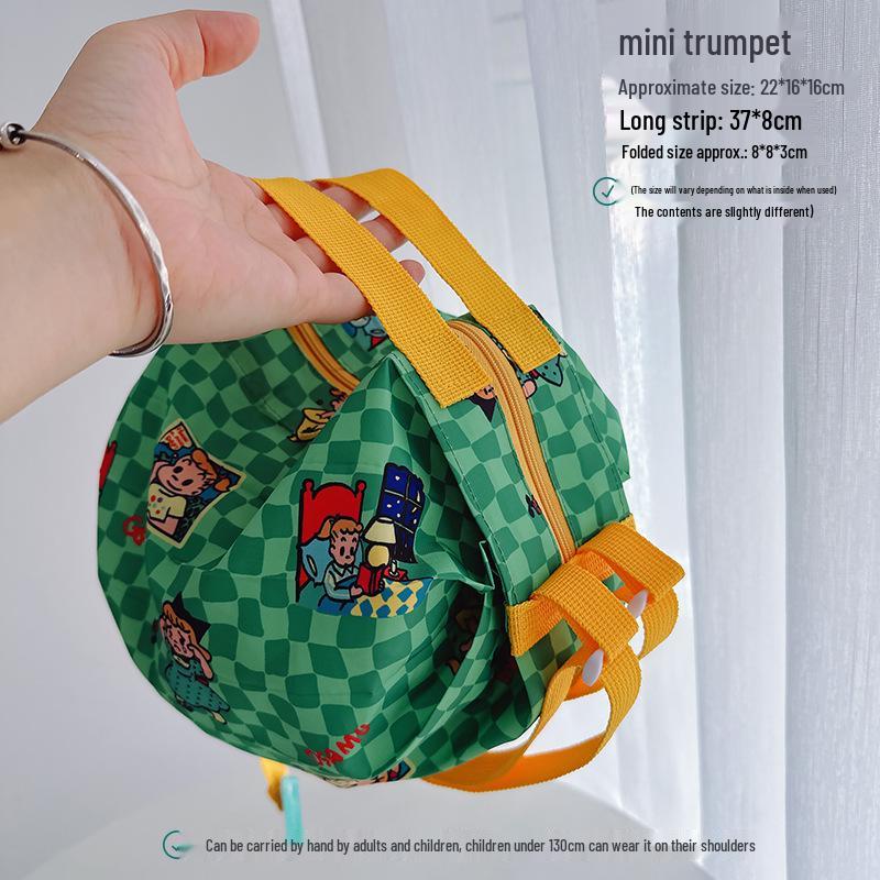 

JH Foldable Cartoon Shopping Bag - Accordion Pleat, Large Capacity Cloth Bag, Portable Travel Backpack