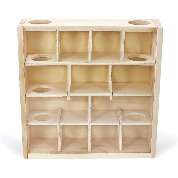 Wontee Wooden Hamster Tunnel Maze with Cover, Hideout & Tunnel Exploring Toys for Dwarf Hamsters Mice Small Gerbil