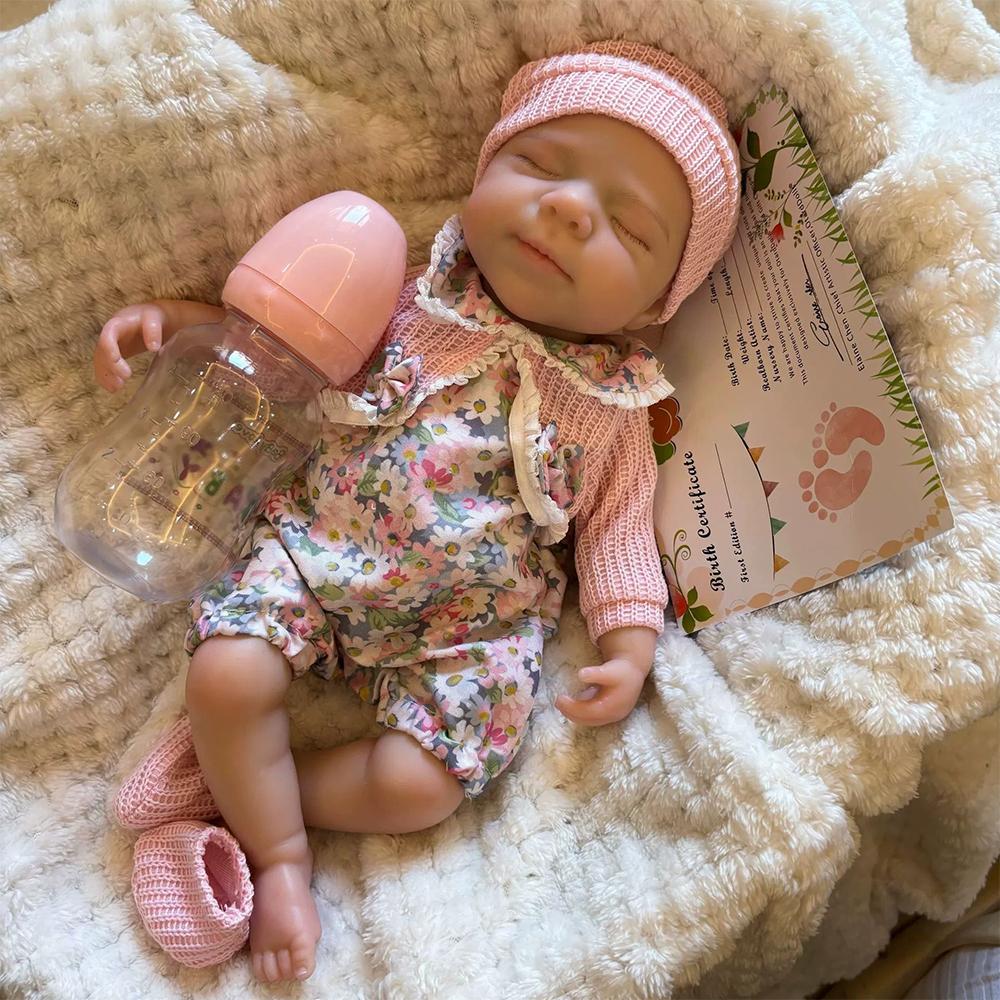 Gift Toys 13-inch Fully Solid Silicone Baby Rebirth Doll, Soft And Stretchable Reborn Baby Doll, Stress-relieving Toy