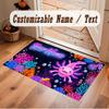 Axolotl Theme Soft Crystal Velvet Rug Custom Name & Text Print Non Slip Floor Rug for Bedroom Living Room