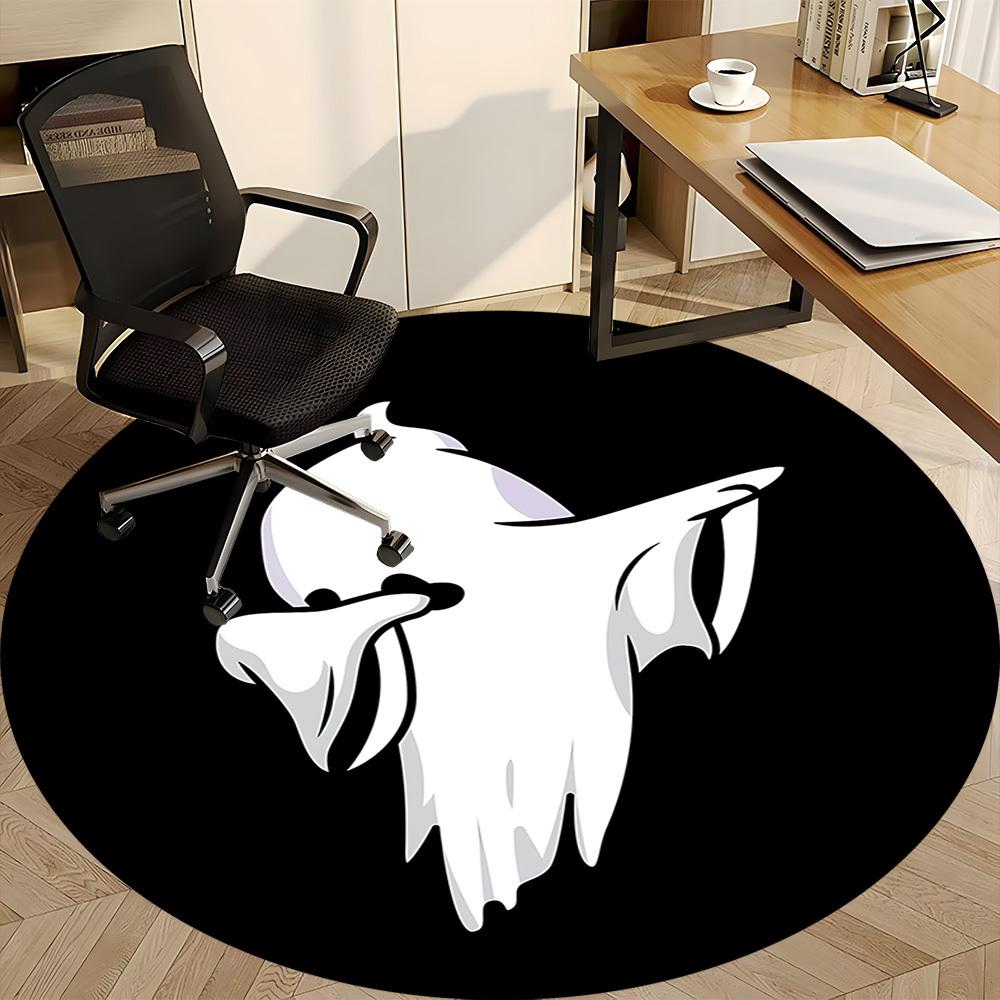 1pc Ghost Spirit Office Round Area Rug, Under Office Chairs Bedroom Living Room Home Decor, Room Deco, Available In Various Sizes