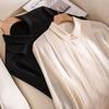 Spring  New Silk Versatile Temperament Skinny Elegant Retro Design Niche Long Sleeve Top