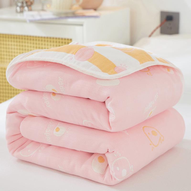 Pure Cotton 6-Layer Gauze Summer Quilt for Children - Thin, Breathable Baby Blanket