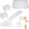 Plastic Embroidery Thread Organizers Set Includes 200 Floss Bobbins And Manual Bobbins Winder for Craft Projects