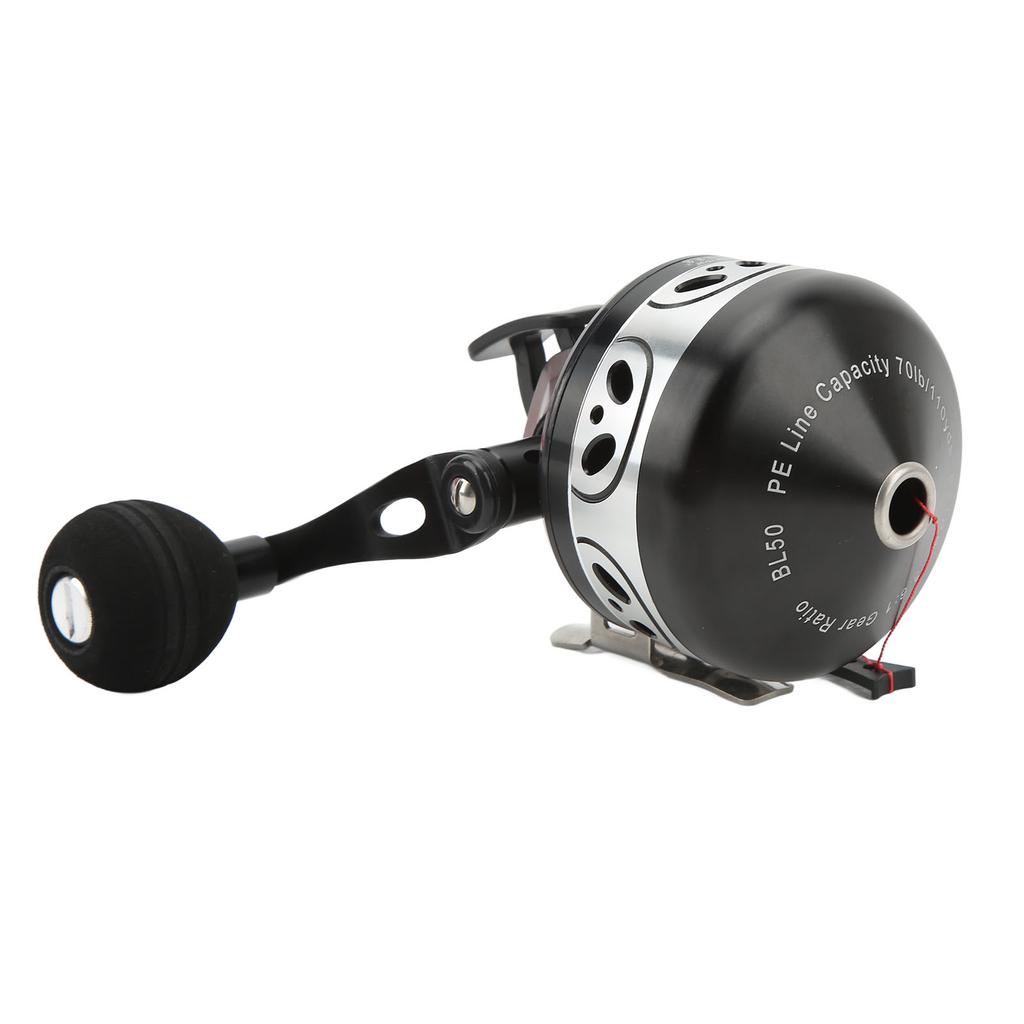 BL50 Metal Large Fishing Reel 3.6:1 Speed Gear Ratio Spinning Reel for Saltwater Freshwater Black