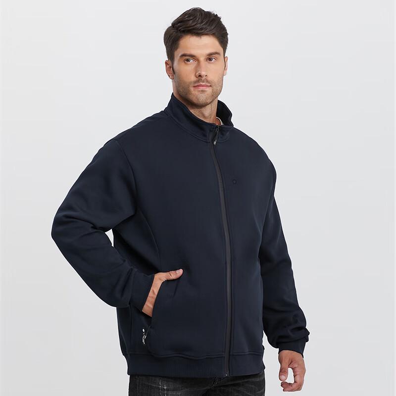 Debenzer Men's Plus Size Casual Knit Stand-Collar Jacket