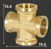 1/2 Zoll 3/4 Zoll 20mm 25mm Gewinde Vierwege-Verbindungspunkt Dreiwege-Kreuz Vierwege-Wasserrohr-Verbindungsstücke Messing Rohr Antik