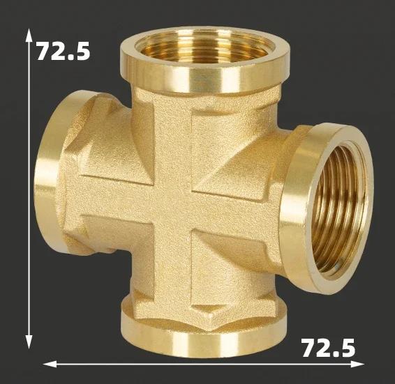 1/2 Zoll 3/4 Zoll 20mm 25mm Gewinde Vierwege-Verbindungspunkt Dreiwege-Kreuz Vierwege-Wasserrohr-Verbindungsstücke Messing Rohr Antik