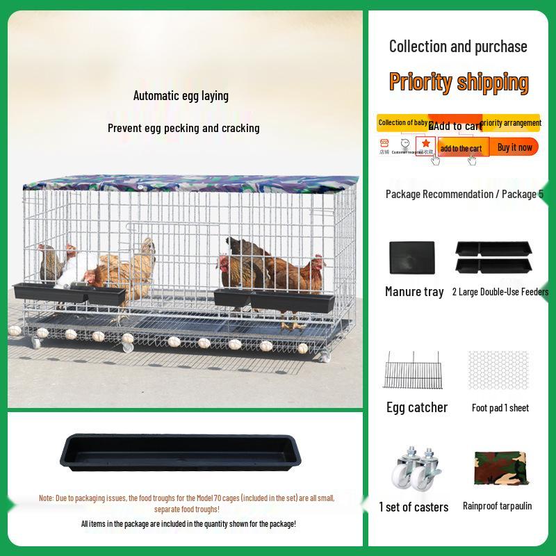 Extra Large Foldable Chicken Coop with Thickened Wire for Egg-Laying