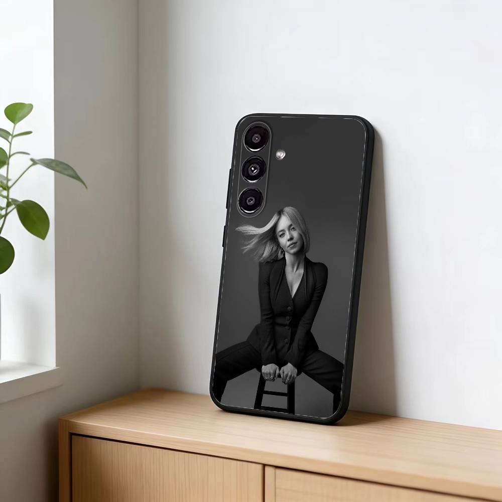 Actor S-Sydney Sweeney Phone Case For Samsung Galaxy A13,21s,22,31,32,52,53,71,72,73,Soft Black Cover