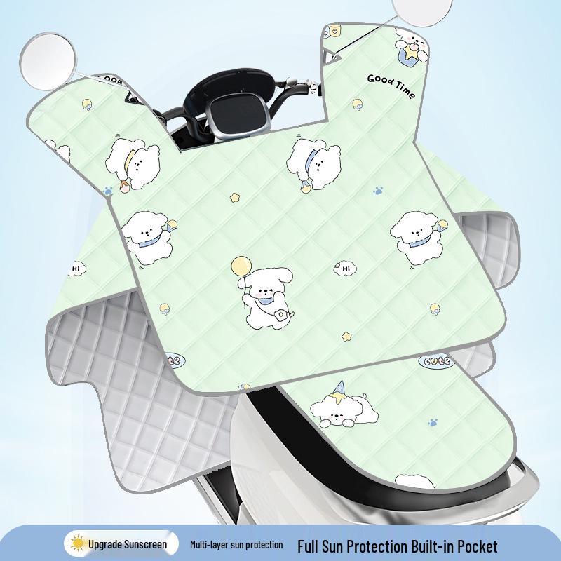 Summer Sunshade & Sun Protection EV Windshield & Handle Cover - Breathable, Oxford Cloth, Windproof for Electric Bicycles