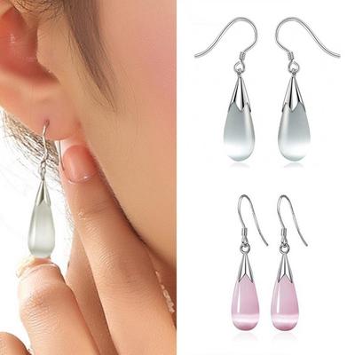Mode Opal Wassertropfen Haken Ohrringe Blume Blatt Ohrring Schmuck für Frauen Geschenk