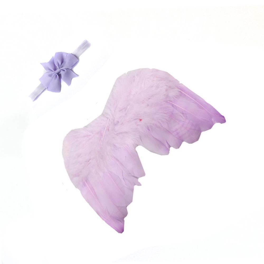 Angel Wings & Bow Headband Set for Baby Photography