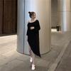 Inclined Shoulder Mid Length Dress Fashionable Summer Loose Korean Large Slip Dress Fashionable Women's Dress