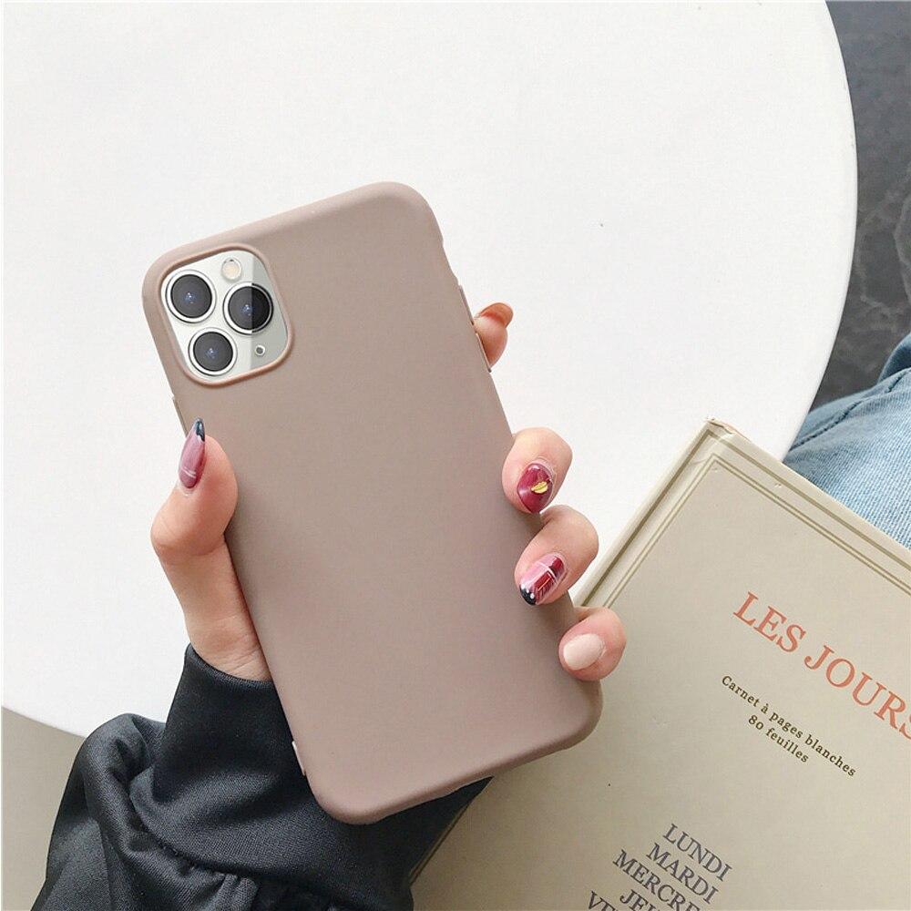 Soft Silicon Phone Case For iPhone 13 12 11 Pro Max SE 2020 X XR XS 6 6s 7 8 Plus 11 Candy Color Back Protector Cover Case