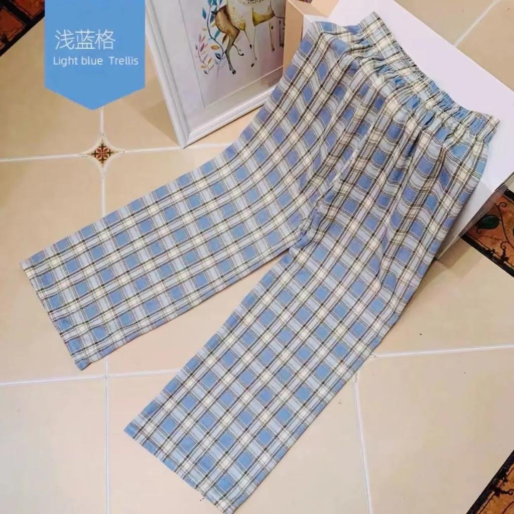 Dámské lehké elastické letní kalhoty s vysokým pasem a širokými nohavicemi, ležérní kalhoty s retro kostkou, volné, univerzální, rovné