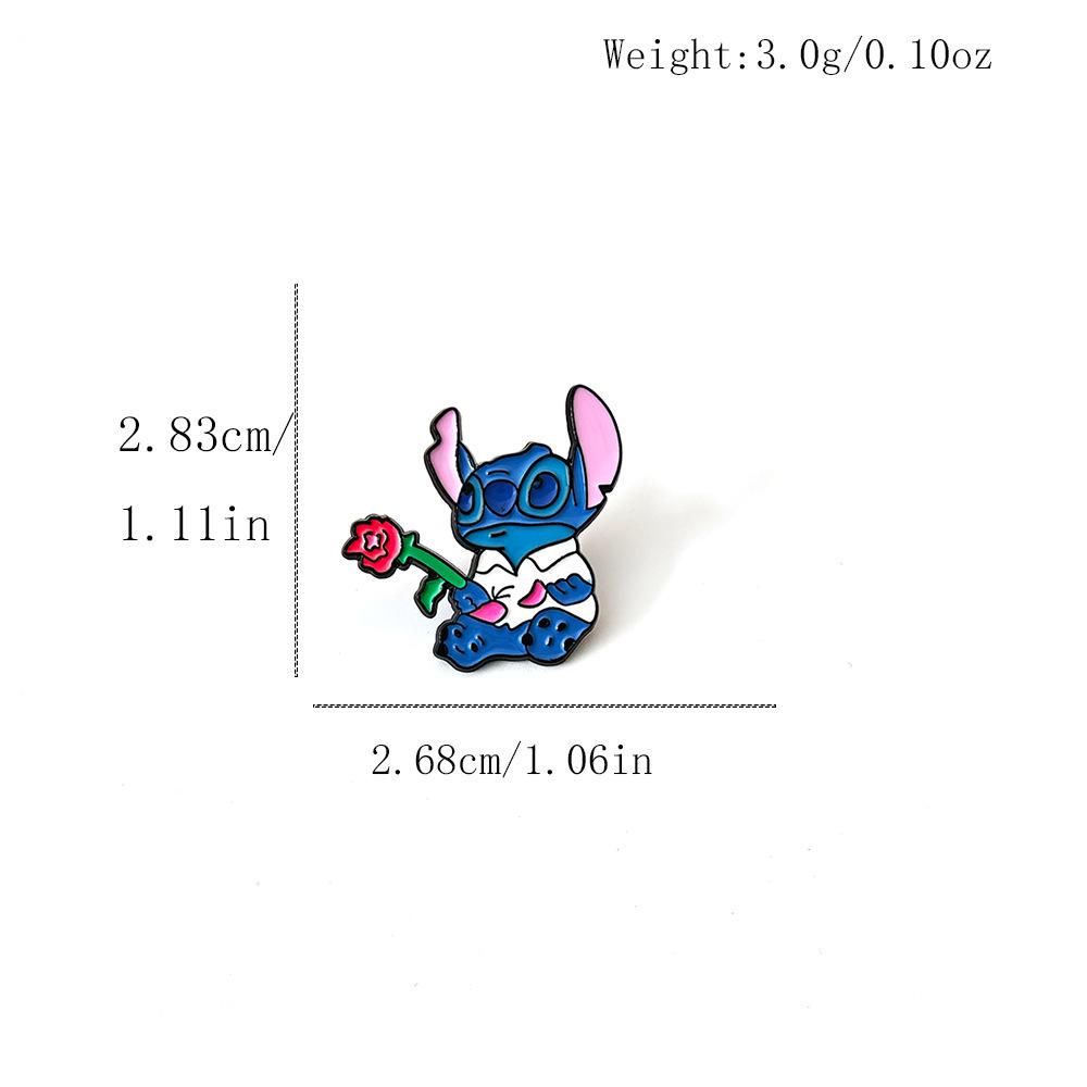 Lilo & Stitch Anime Metal Brooch - Cute DIY Clothing Accessory